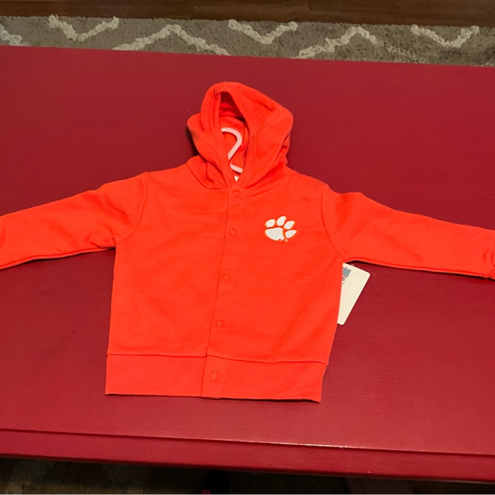 Creative Knitwear size 18 month hooded Clemson jacket